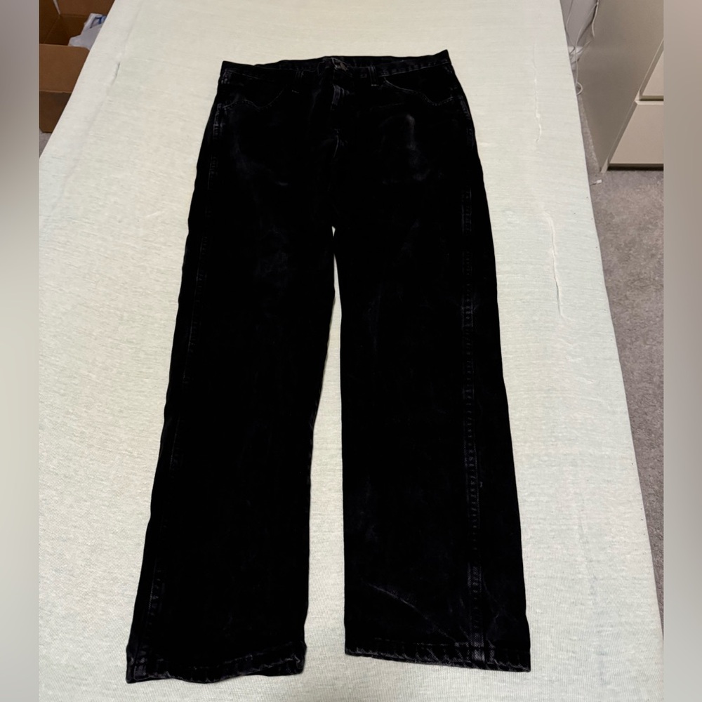 faded Black straight leg jeans